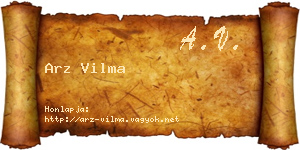 Arz Vilma névjegykártya